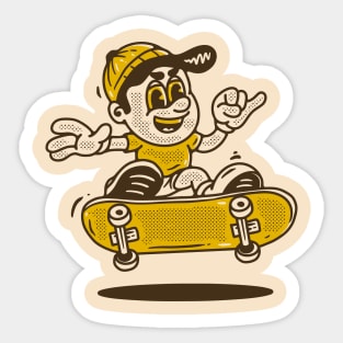 skateboarding boy Sticker